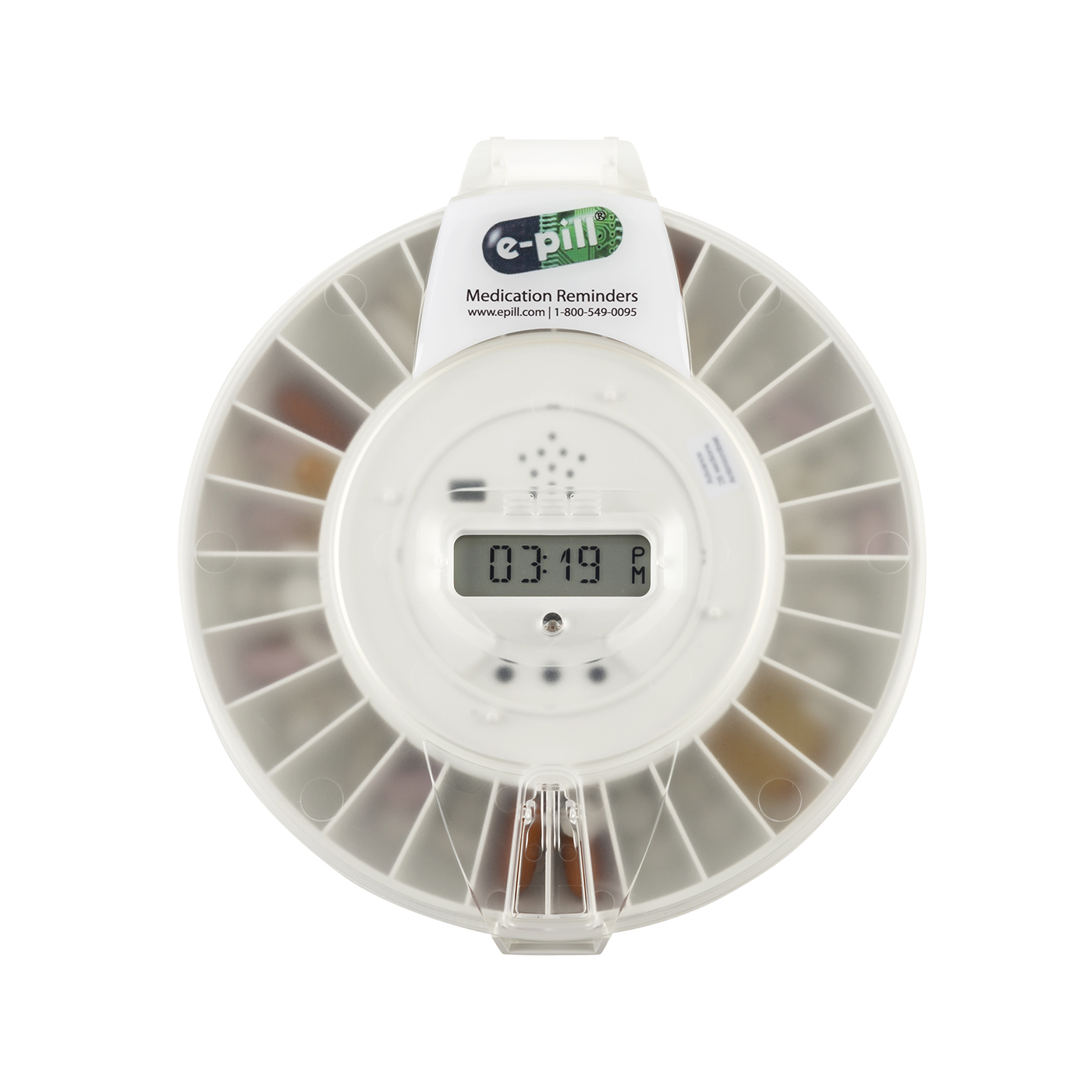 Market analysis: a commercial rotating dispenser (e-pill) — effective but costly.